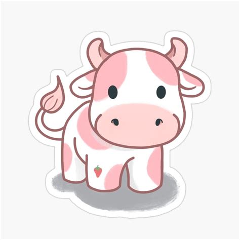 collection of cartoon cute baby animals and birds. . Cute cow drawing aesthetic